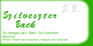 szilveszter back business card